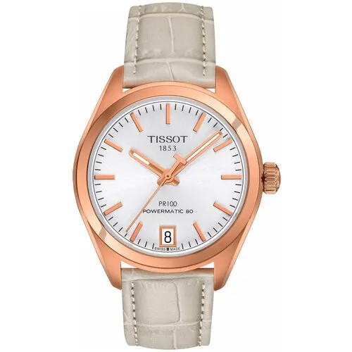 Наручные часы TISSOT Наручные часы Tissot PR 100 Powermatic 80 Lady T1012073603100, розовый