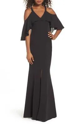 НОВОЕ черное шифоновое платье JAY GODFREY с открытыми плечами и открытыми плечами, платье Naomi 6