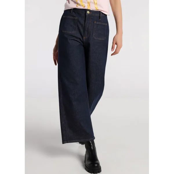 Джинсы Victorio & Lucchino 131592 Wide Leg Crop High Waist, синий