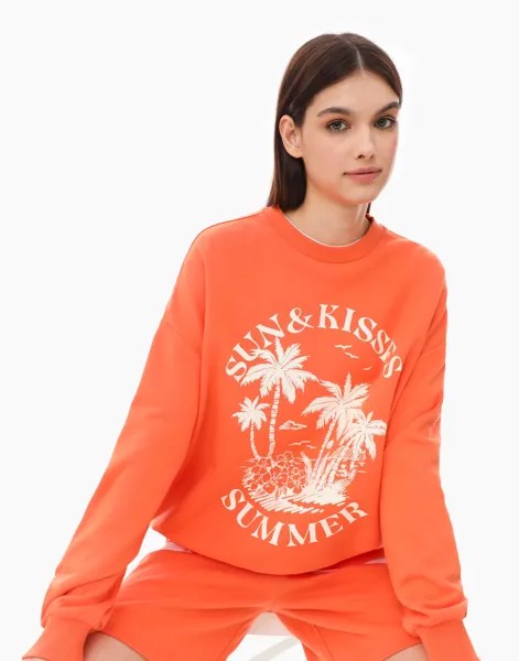 Свитшот женский Gloria Jeans GAC019071 оранжевый L-XL/170