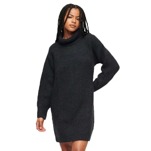 Платье с длинным рукавом Superdry Knitted Roll Neck, синий