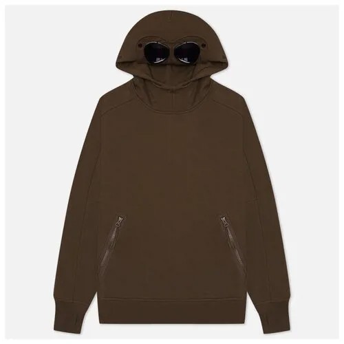 Мужская толстовка C.P. Company Goggle Hoodie Diagonal Raised Fleece оливковый, Размер S
