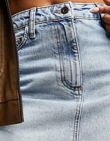 Длинная джинсовая юбка-трапеция макси COLLUSION