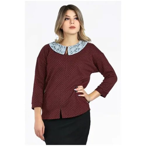 Блуза  Setty'S Collection, повседневный стиль, прямой силуэт, размер 48, бордовый