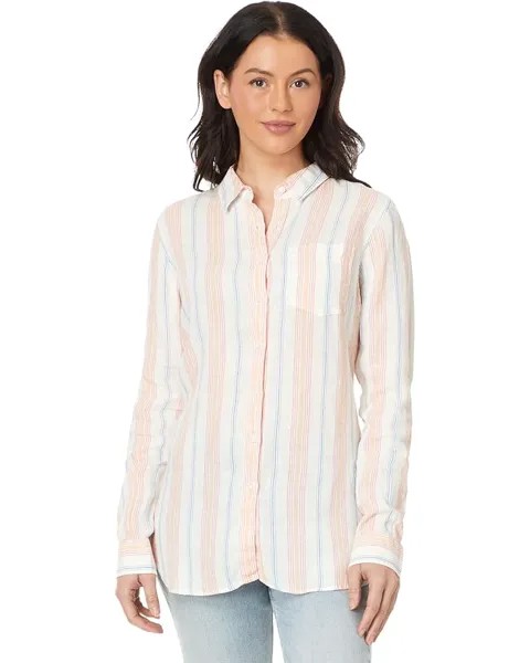 Рубашка L.L.Bean Premium Washable Linen Shirt Tunic Stripe, цвет Sunrise Pink Stripe