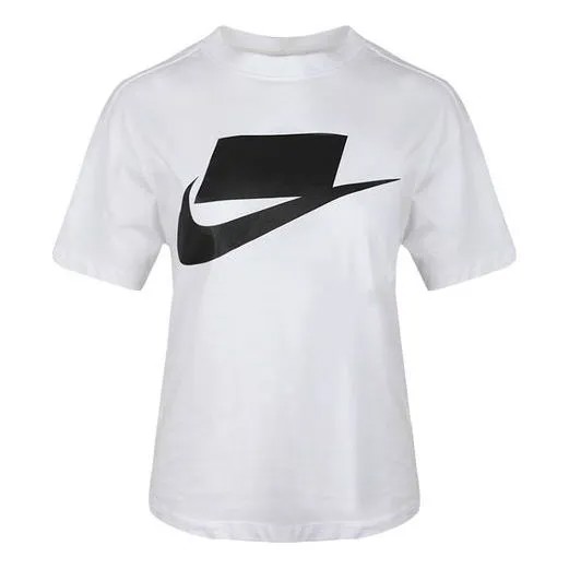Футболка спортивная грудь классика большой логотип короткий рукав Nike, белый