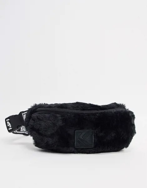 Черная сумка с искусственным мехом Karl Kani-Черный