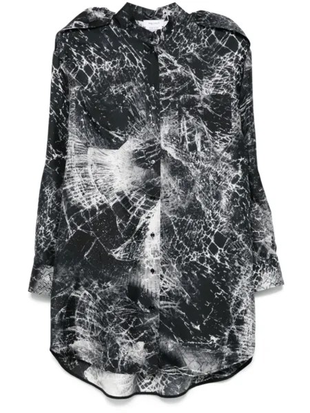 Alexander McQueen платье-рубашка с трафаретным принтом, черный