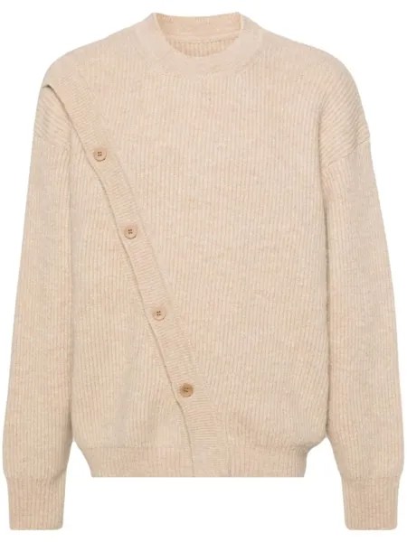 Jacquemus джемпер Pau асимметричного кроя, нейтральный цвет