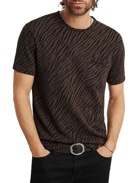 Мужская футболка с круглым вырезом и необработанным краем John Varvatos, цвет Dark Brown
