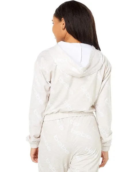Худи Bebe Bebe All Over Logo Hoodie, цвет Oatmeal Mix