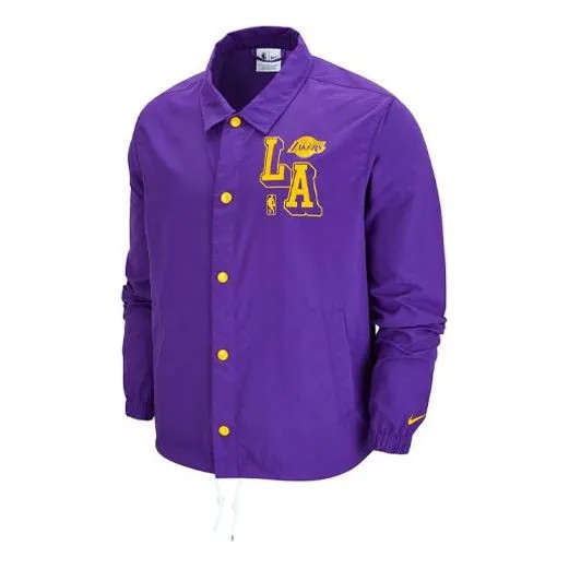 Куртка Nike NBA Courtside Los Angeles Lakers Alphabet Logo Printing Coach Jacket Purple, фиолетовый
