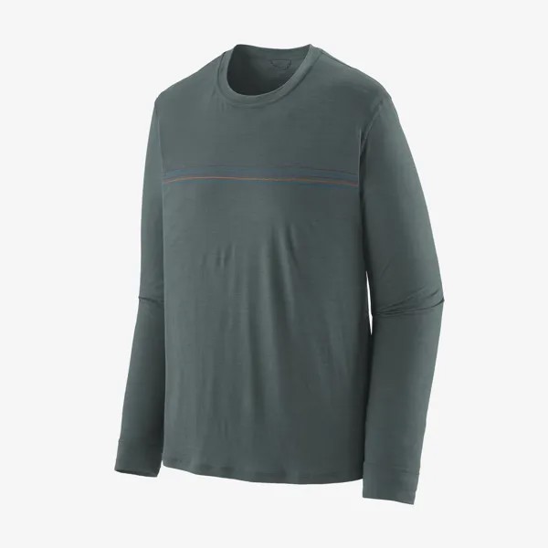 Мужская рубашка Capilene Cool Merino с длинными рукавами и рисунком Patagonia, цвет Fitz Roy Fader: Nouveau Green