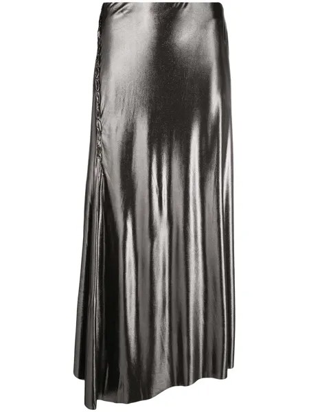 Acne Studios юбка асимметричного кроя с эффектом металлик