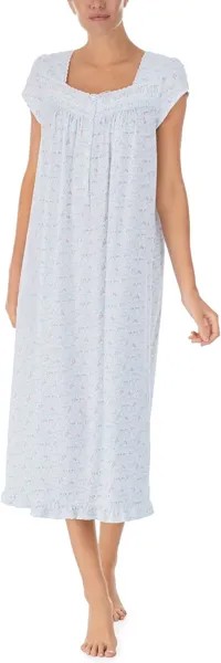 Длинное платье с короткими рукавами Eileen West, цвет White Ground Floral