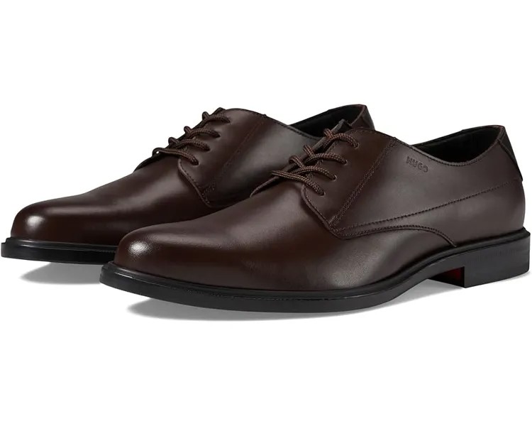 Оксфорды HUGO Kerr Brushed Leather Derby Shoes, цвет Buck Eye Brown