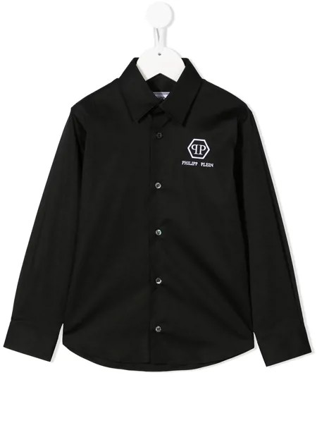 Philipp Plein Junior рубашка с вышитым логотипом