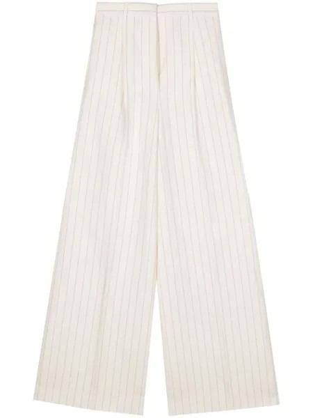 Max Mara широкие брюки Giuliva в тонкую полоску, нейтральный цвет