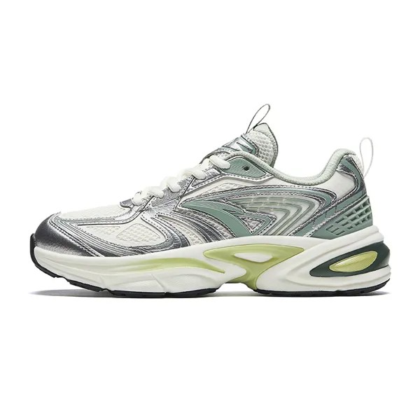 Кроссовки ANTA Life Collection Lifestyle Shoes Women's Low-top Ivory White/Silver/Misty Green, слоновая кость/зеленый