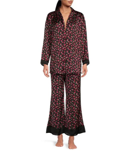 Легкий атласный пижамный комплект свободного кроя Free People Dreamy Days с цветочным принтом, цветочный