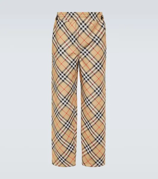 Спортивные брюки в клетку Burberry, бежевый