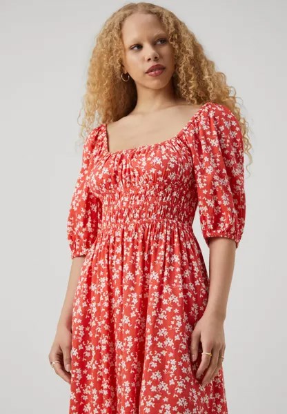 Летнее платье Scoop Smock Mini Dress GAP, красное