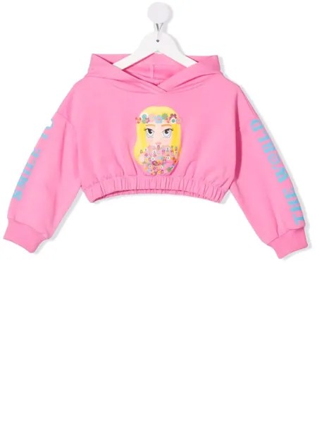 Chiara Ferragni Kids укороченное худи с принтом