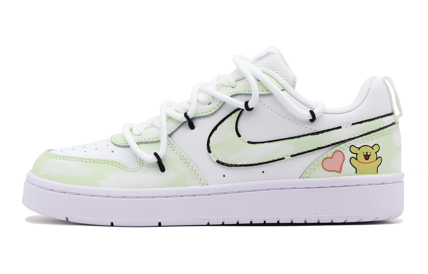 Кроссовки Nike Court Borough Skateboarding Shoes Women's Low-top Green/white, зеленый