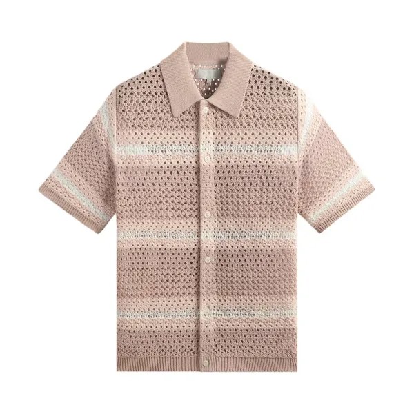 Рубашка Kith Thompson Crochet Button Down Shirt, розовый