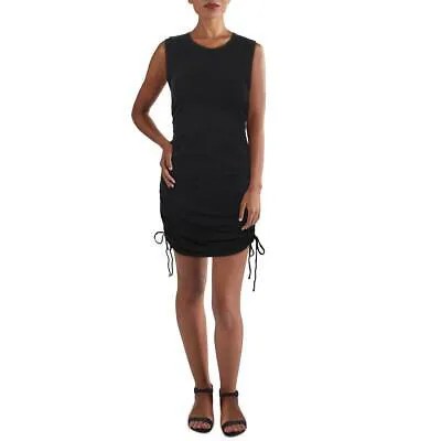 Calvin Klein Jeans Женское черное повседневное мини-платье без рукавов со рюшами S BHFO 8866