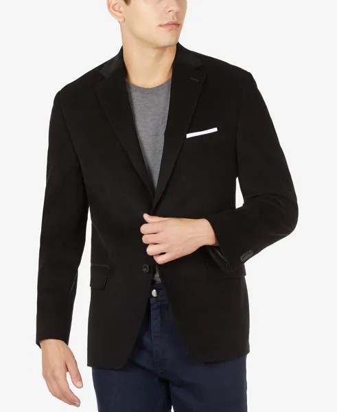Мужской вельветовый пиджак современного кроя Michael Kors, черный