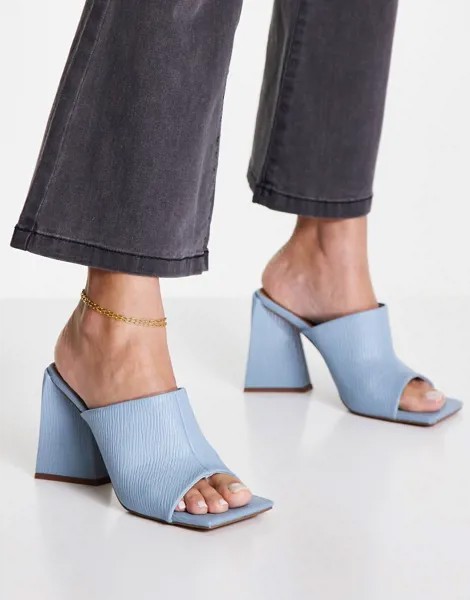 Синие мюли на каблуке ASOS DESIGN Nyla-Голубой