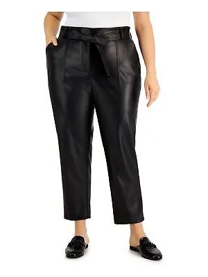 CALVIN KLEIN Женские черные прямые вечерние брюки с высокой талией и поясом плюс 3X