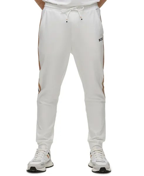 Мужские спортивные штаны из ткани Active-Stretch с полосками по бокам Hugo Boss