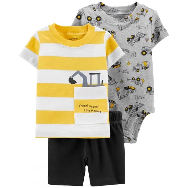 Carter's Комплект для мальчика (футболка, боди, шорты) 1H350810