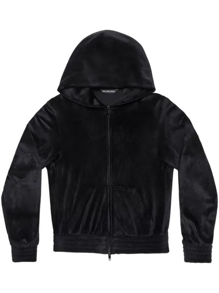 Balenciaga худи на молнии с кристаллами, черный