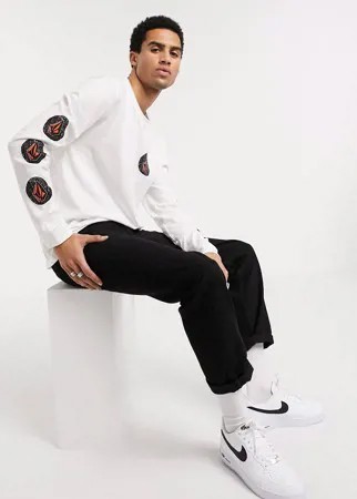 Белый базовый лонгслив Volcom