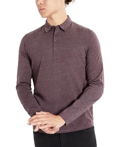 Мужская классическая рубашка-поло стрейч с длинными рукавами Kenneth Cole, фиолетовый