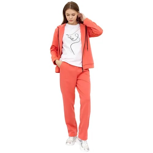 Костюм Lika Dress, толстовка и брюки, повседневный стиль, прямой силуэт, капюшон, размер 58, оранжевый
