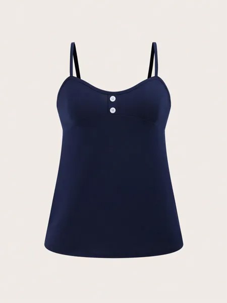 SHEIN EZwear Мягкий топ-кокетка для повседневной носки Милые летние топы Топы для выхода в свет Victoria Secret Темно-синие удобные мягкие слинги Y2k Kpop Бразилия Сша Мешковатые топы Летние наряды Пижамы, белый цвет