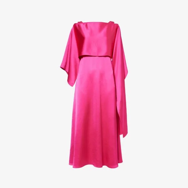Атласное платье миди gambero с v-образным вырезом Weekend Max Mara, цвет fuchsia
