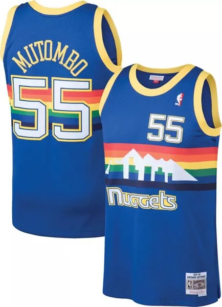 Мужская майка Mitchell & Ness Denver Nuggets Дикембе Мутомбо #55 Swingman