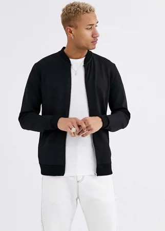 Черный бомбер ASOS DESIGN
