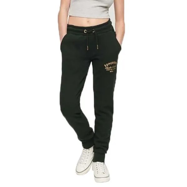 Джоггеры Superdry Luxe Metallic Logo Slim, зеленый