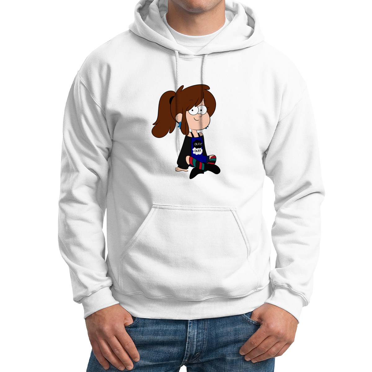Худи унисекс CoolPodarok Мультфильмы Гравити Фолз Gravity falls белое 54 RU