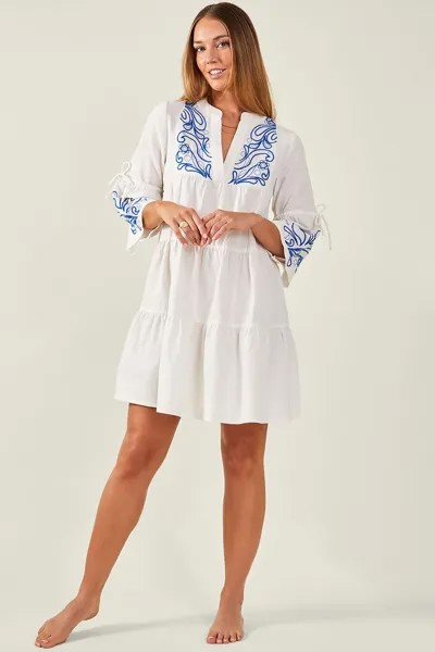 Вышитое платье Accessorize, белый