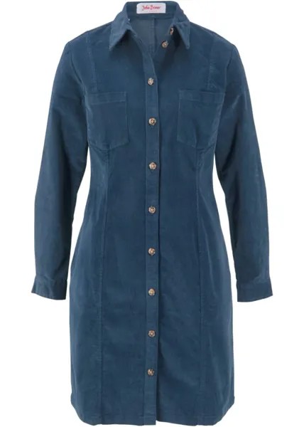 Вельветовое платье стрейч John Baner Jeanswear, синий