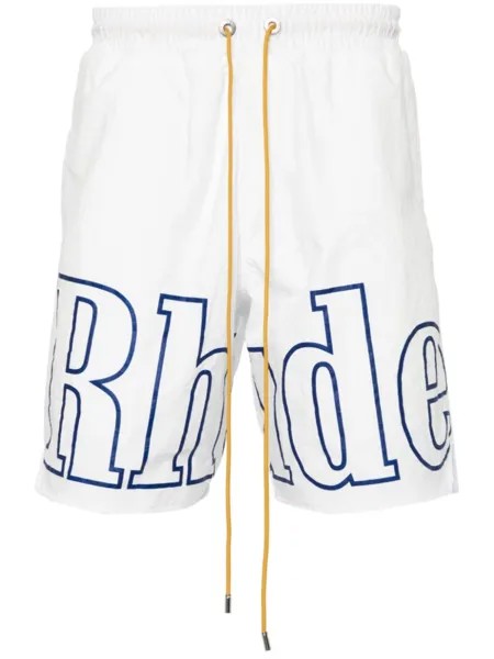 RHUDE спортивные шорты с логотипом, белый