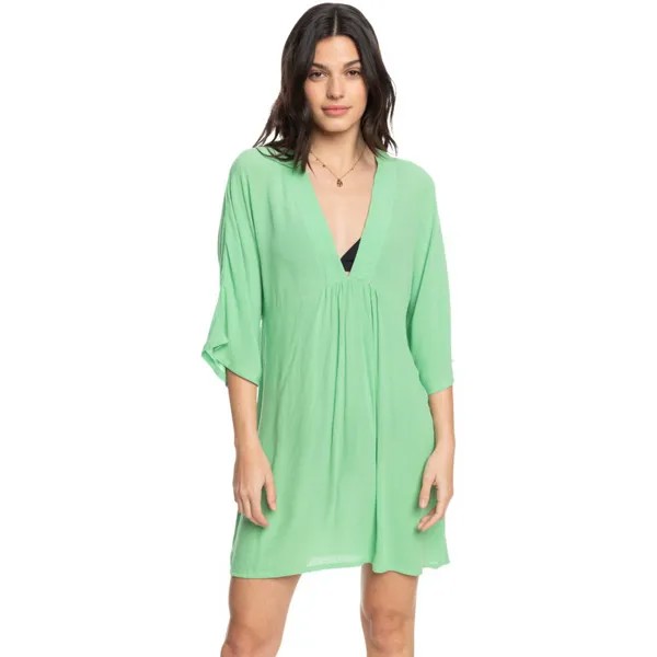 Платье Roxy Seaside Sky Short Sleeve Short, зеленый