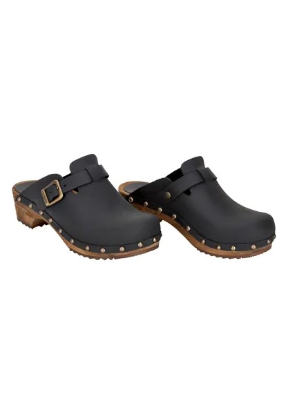 Мюли Sanita Pantolette Wood Kristal open, черный